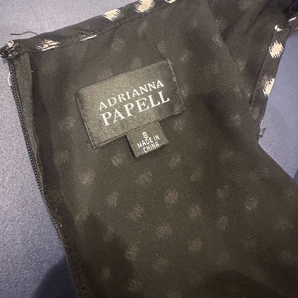 Adrianna Papell black polka dot dress